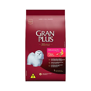 Ração Gran Plus Menu p/ Cães Adulto Mini Carne & Arroz 3 KG