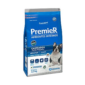 Ração Premier Ambientes Internos p/ Cães Castrados Frango e Salmão 2,5 kg