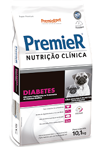 Ração Premier Nutrição Clinica Diabetes p/ Cães Adulto Filhote porte Pequeno c/10,1 kg