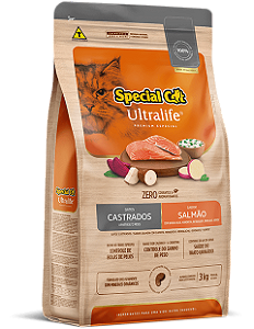 Ração Special Cat Ultralife Gatos Castrados Salmão c/Bat/Mand/Beterr/Arroz 3 kg