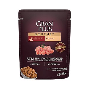 Ração Úmida Gran Plus Gourmet Gato Filhote Sabor Frango Sachê 85g