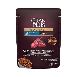 Ração Úmida Gran Plus Gourmet Gatos Castrado Ovelha Sachê 85 g
