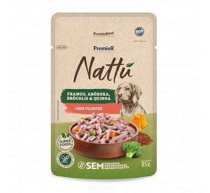 Ração Úmida Nattu Gourmet Cães Filhotes Frango/Abóbora 85 gr.