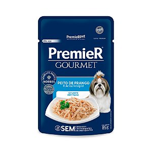 Ração Úmida Premier Gourmet Cães Adulto Pequeno Porte Frango 85 gr.