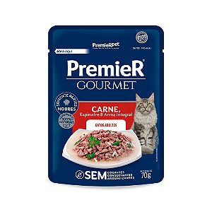 Ração Úmida Premier Gourmet Gatos Adulto Carne 70 gr.