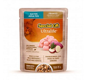 Ração Úmida Special Cat Ultralife Gatos Adultos Frango c/ Batata-Doce Sachê 85 g