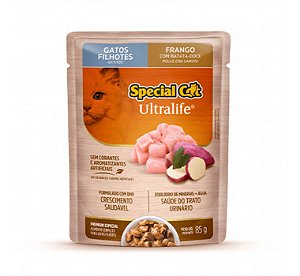 Ração Úmida Special Cat Ultralife p/ Gatos Filhotes Frango c/ Batata Doce Sachê85 g