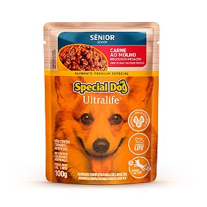 Ração Úmida Special Dog Ultralife Cães Sênior Carne c/Batata Doce Sachê 100 g