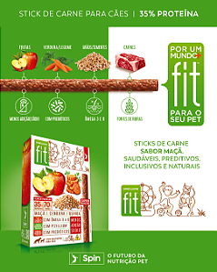 Petisco Stick Fit Spin Pet Sport p/ Cães 50g Mastigáveis Maça/Cenoura/Quinoa