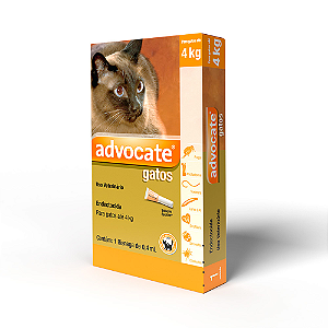 Advocate Antiparasitário p/Gatos de até 4 kg 0,4 ml c/ 1 Bisnaga