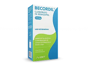 Becordil Inotrópico Cloridato de Benezepril p/ Cães c/ 5 mg  30 Comprimidos