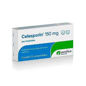Celesporin Antibacteriano Cefalexina Monohidratada p/ Cães e Gatos 150 mg c/12 comprimidos
