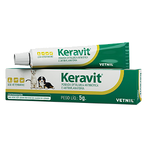 Keravit Pomada Oftálmico Gentamicina p/ Cães e Gatos c/ 5 g