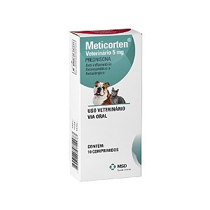 Meticorten Anti-inflamatório Esteroidal Imunossupressor p/ Cães e Gatos 5mg c/ 10 comprimidos