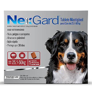 NexGard  Ectoparasiticida Afoxolaner p/ Cães Acima de 25 kg Sabor Carne c/ 1 Tablete Mastigavel