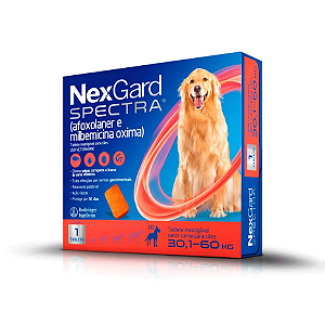 NexGard Spectra Ectoparasiticida Afoxolaner Milbemicina Oxima p/ Cães 30,1 a 60 c/ 1 Tablete