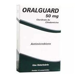 Oralguard Antibacteriano Cindamicina p/ Cães e Gatos 50 mg c/ 14 comprimidos