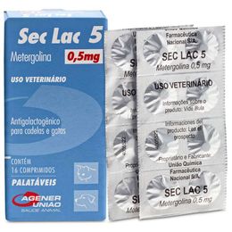 Sec Lac Antigalactogênico Metergolina p/ Cães e Gatos 0,5 mg c/16 comprimidos