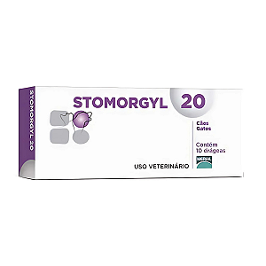 Stomorgyl 20 Antibacteriano Antimicrobiano Espiramicina Metronidazol p/ Cães e Gatos c/ 10 Drágea