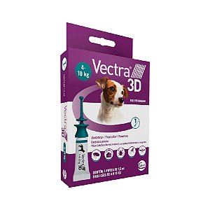Vectra 3D Ectoparasiticida Anti-Pulgas e Carrapatos p/ Cães de 4 a 10 kg 1,6 ml c/ 1 Pipeta