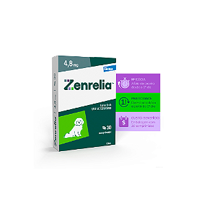 Zenrelia Dermatológico 4,8 mg p/ Cães Apartir de 12 Meses c/ 30 Comprimidos