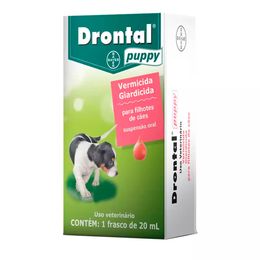 Drontal Puppy Endoparasiticida 20ml p/Filhotes de Cães c/ 1 Frasco de 20 ml