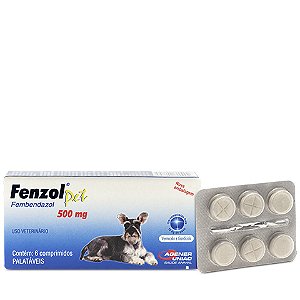 Fenzol Pet Endeparasidicida p/ Cães c/ 6 comprimidos 500 mg