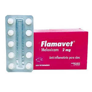 Flamavet Anti-inflamatório Não Esteroidal Analgésico Meloxicam p/ Gatos  0,2 mg Blister c/ 10 Comprimidos
