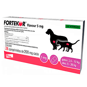 Fortekor Flavour Vascular p/ Cães e Gatos de 5mg  c/ 28 comprimidos