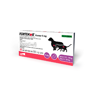 Fortekor Flavour Vascular p/ Cães e Gatos de 5mg  c/ 28 comprimidos