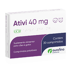 Ativi Suplemento Colágeno p/ Cães e Gatos 40 mg c/ 30 comprimidos