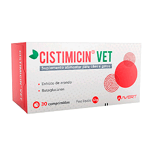Cistimicin Vet Prebiótico p/ Cães e Gatos 15 g c/ 30 comprimidos