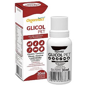 Glicol Pet Suplemento Glicose Aminoácidos p/ Cães e Gatos 30 ml