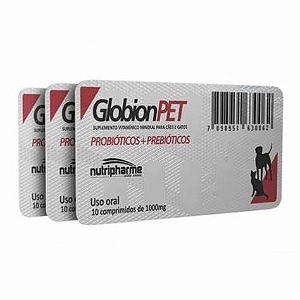 Globion Pet 1.000 Suplemento p/ Cães e Gatos Blister c/ 10 comprimidos