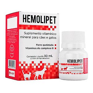 Hemolipet Suplemento Vitamínico Mineral p/ Cães e Gatos 30 ml