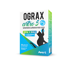 Ograx Artro 5 Suplemento Colágeno Frango p/ Gatos c/ 30 capsula