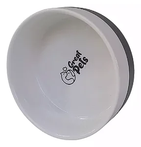 Comedouro de Cerâmica e Silicone Cinza 1000 ml