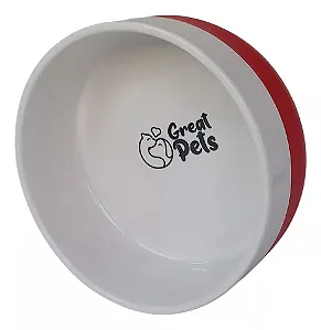 Comedouro de Cerâmica e Silicone Vermelho 1000 ml