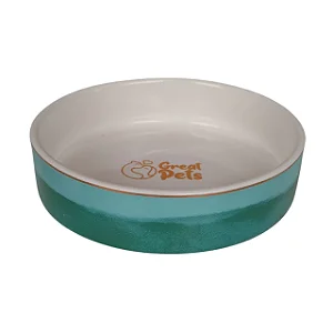 Comedouro de Cerâmica Pincel Azul 250 ml