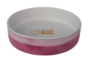 Comedouro de Cerâmica Pincel Rosa 250 ml