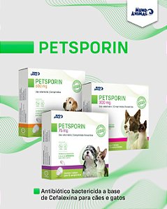 Petsporin Antibacteriano Cefalexina Monohidratada c/ 12 Comprimidos