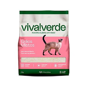 Viva ! Verde Granulado Higiênico Grãos Mistos 4 kg