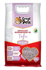 Areia Higiênica Great Pets Granulado Biodegradável de Tofu Lavanda 2 kg