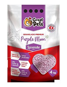 Areia Higiênica Great Pets Granulado Premium Purple Moon Lavanda 4 kg