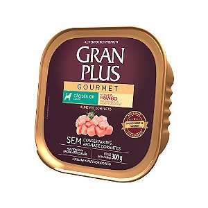 Patê Gran Plus Gourmet p/ Cães Sênior Sabor Frango 300 g