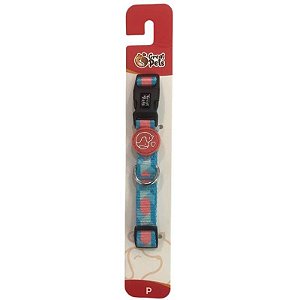 Coleira Estampada Azul Rosa Great Pets  - P