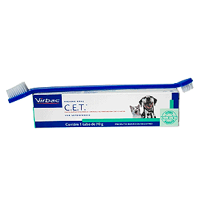 Pasta e Escova Dental Oral Virbac C.E.T Kit c/1 tubo de 70g