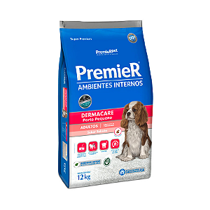 Ração Premier Ambientes Internos Dermacare p/ Cães Pequeno Porte Salmão c/ 12 kg