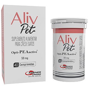 Aliv Pet Suplemento Alimentar p/ Cães e Gatos 50 mg c/ 40 Comprimidos