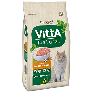 Ração Vitta Natural p/ Gatos Castrados Sabor Frango 3 kg